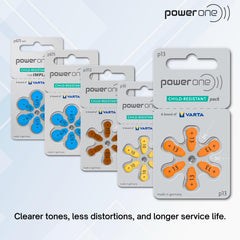 powerone zinc air size 13 batteries close up