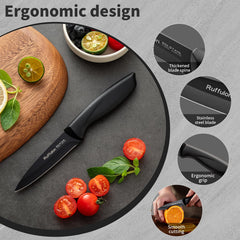 ergonomic PP plastic handle on a fruit knife set