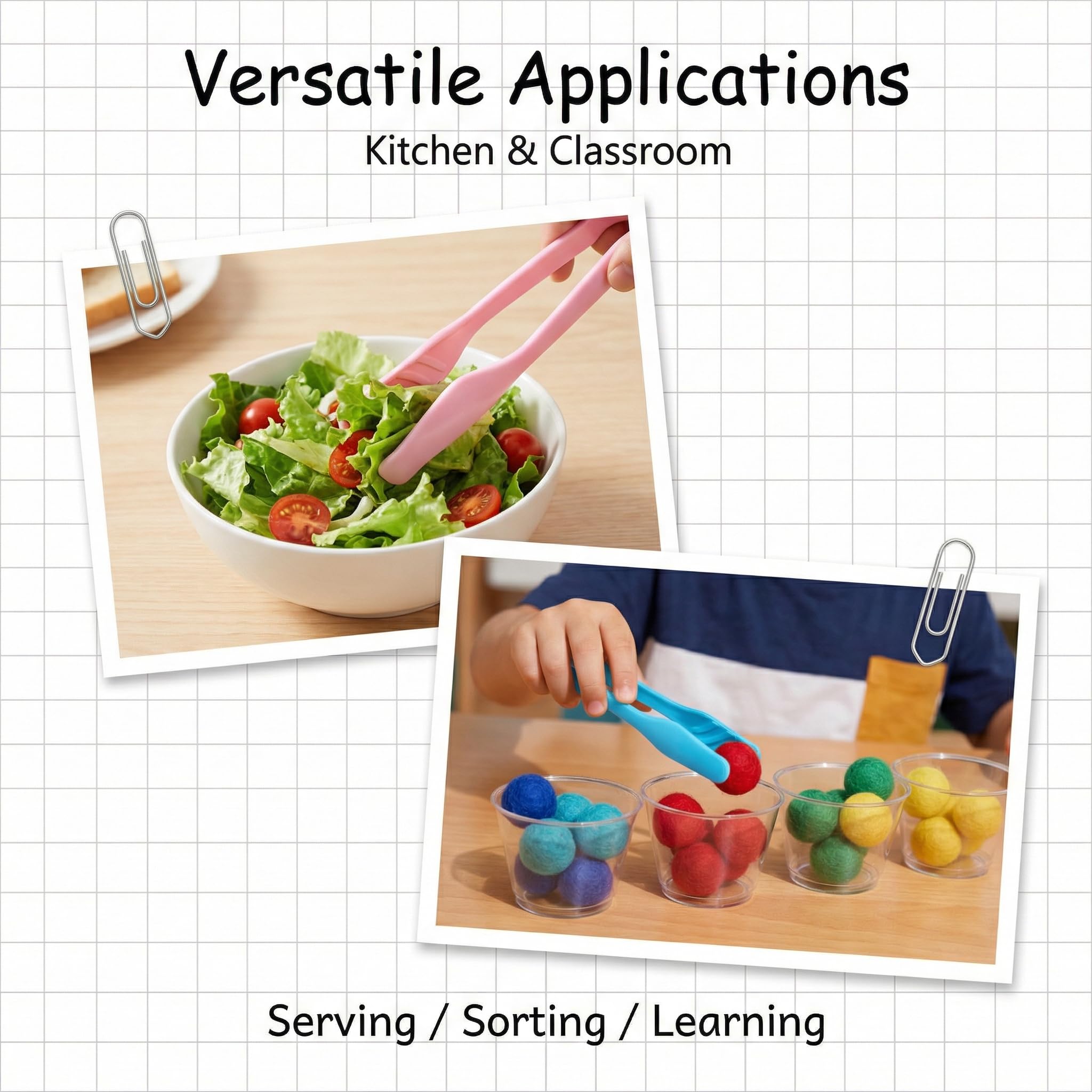 Versatile tongs for food sorting snacks and salads