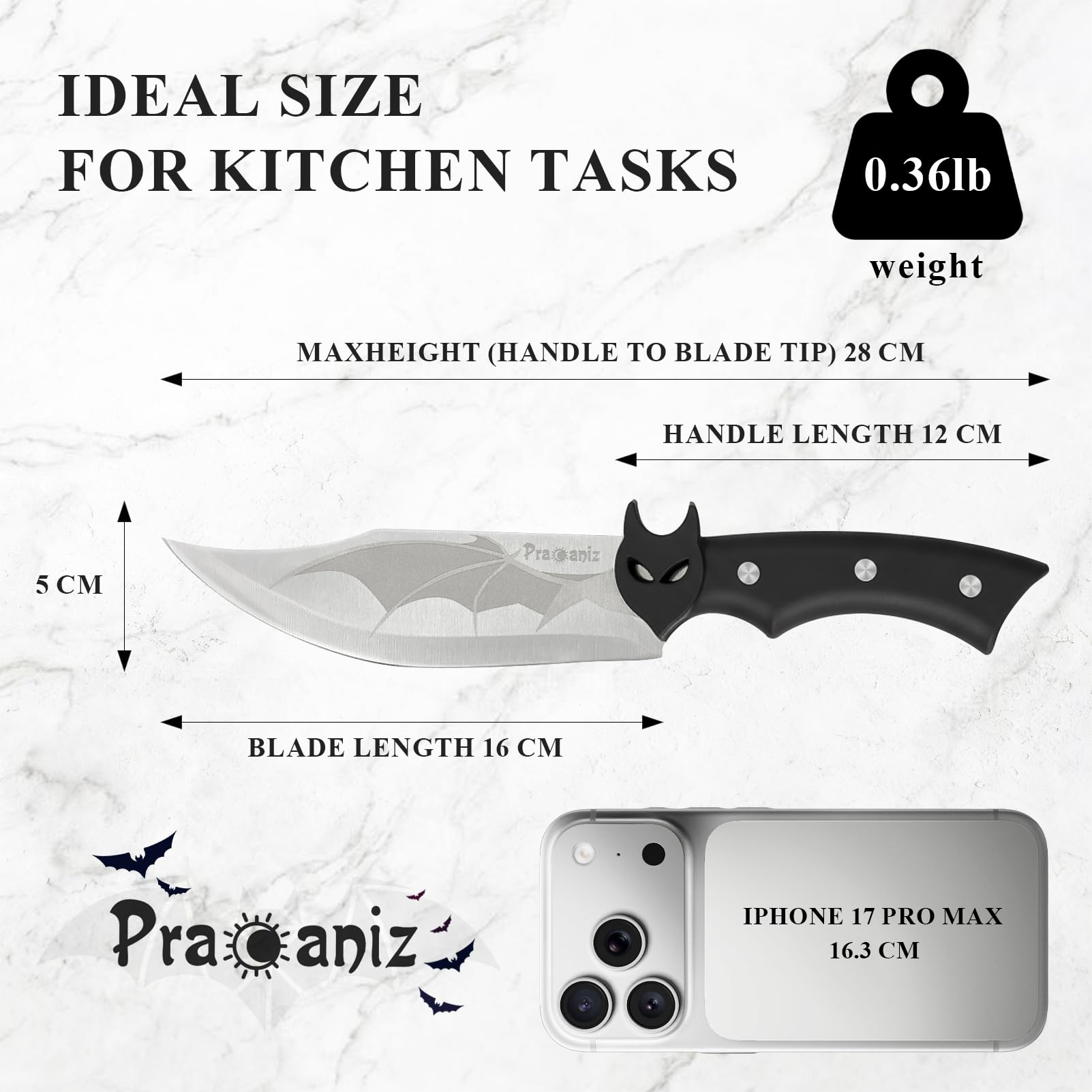 Gothic Halloween themed decor knife on display