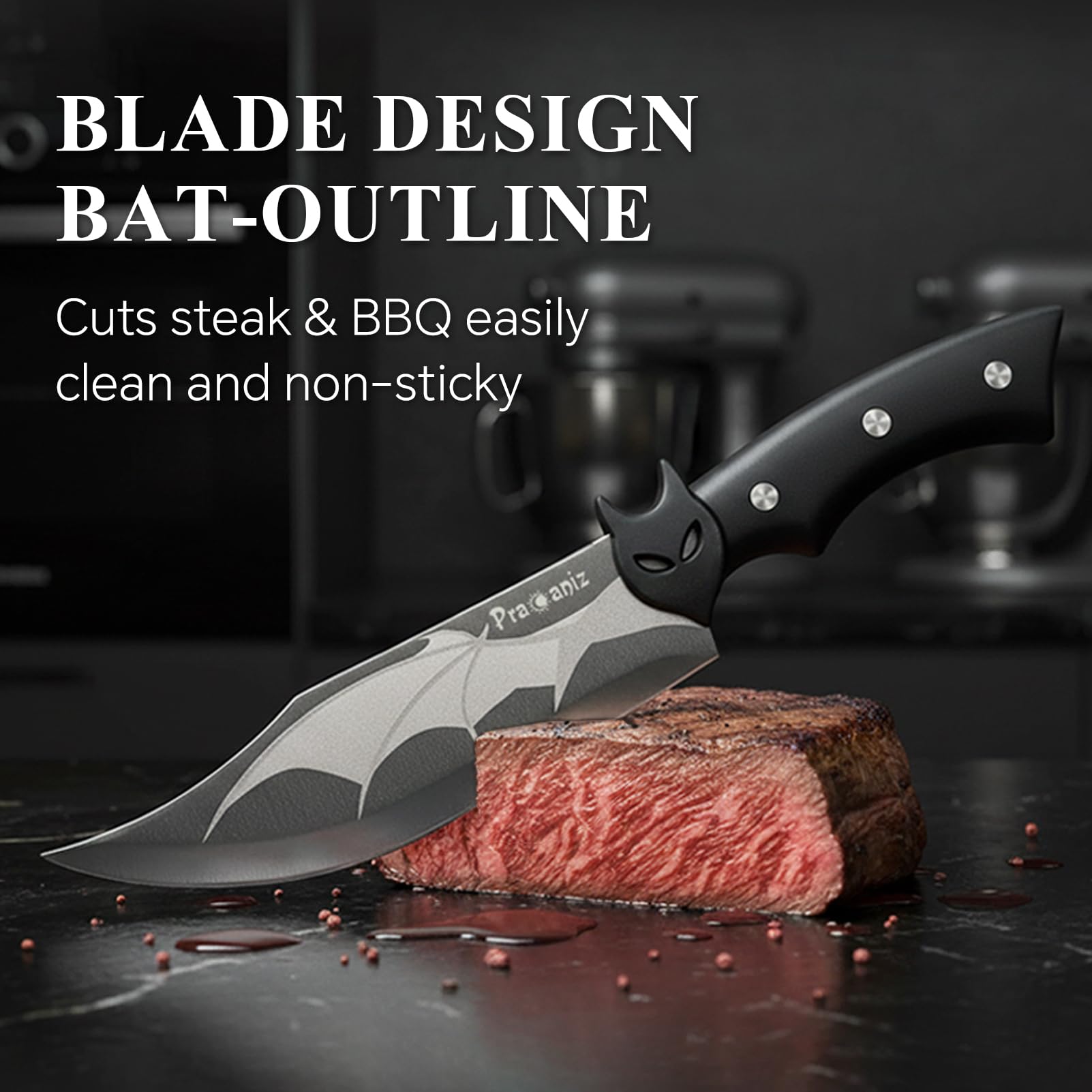Decorative bat silhouette kitchen knife display