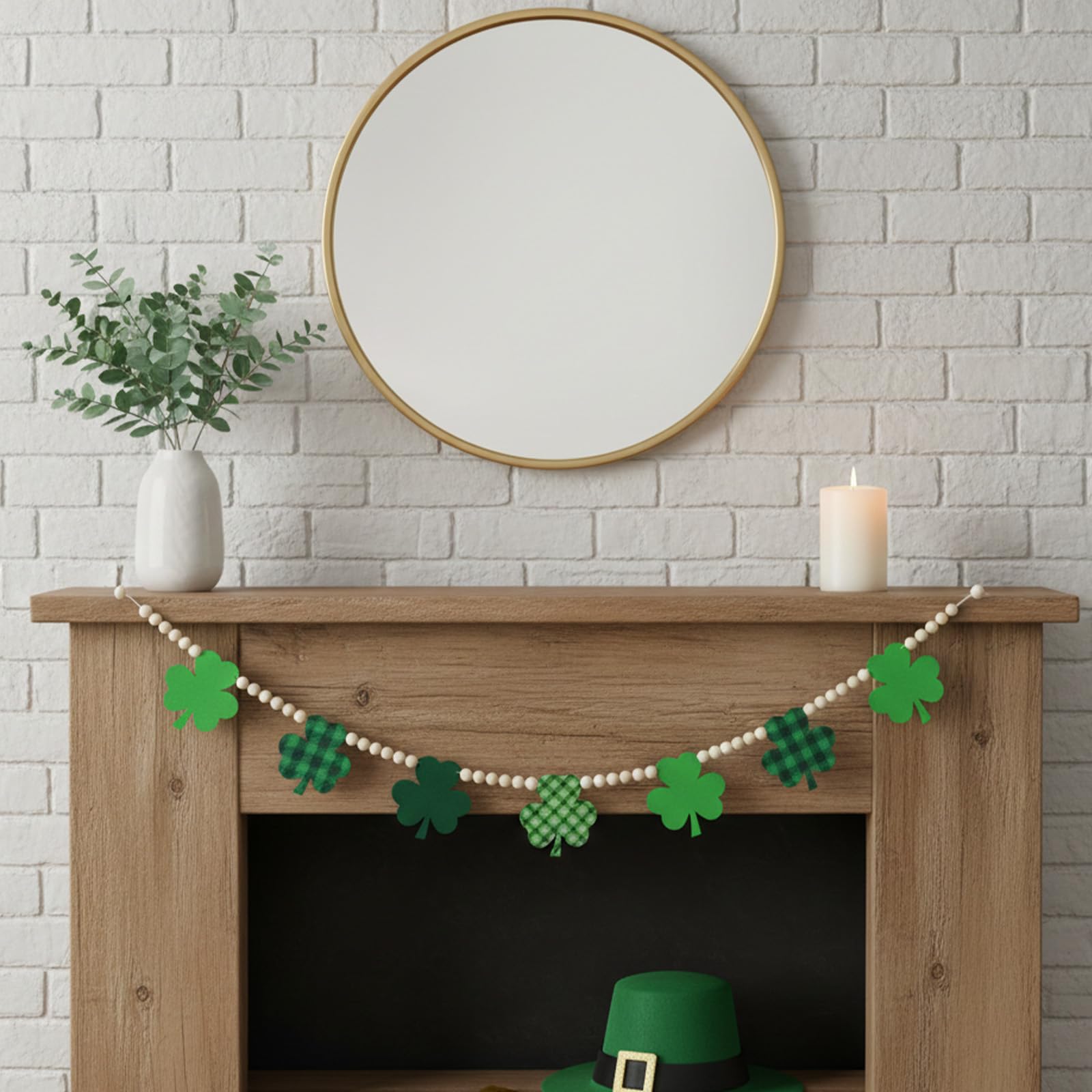 Pre assembled shamrock beaded banner ready to hang