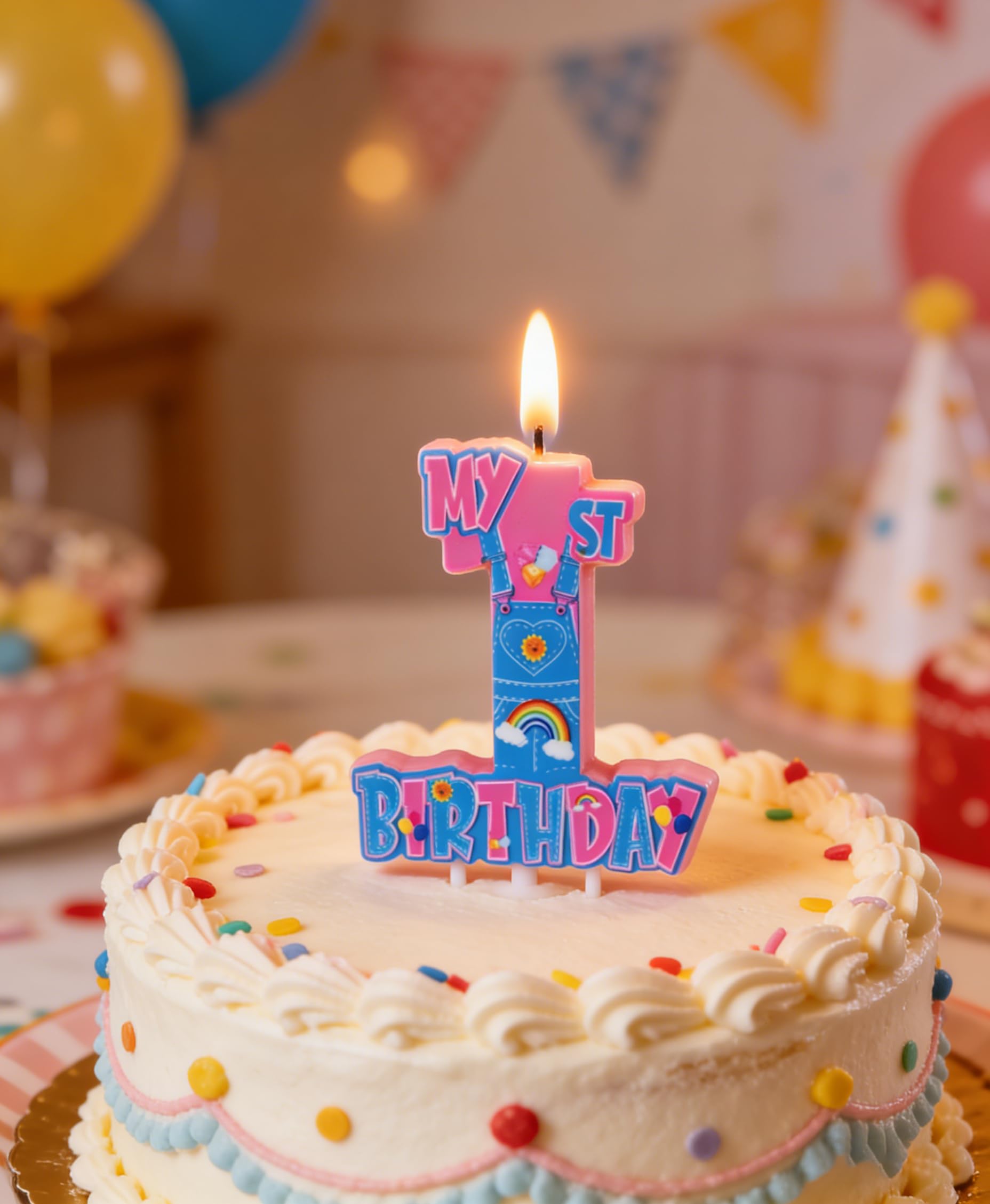 Rainbow party candle packaged for safe shipping