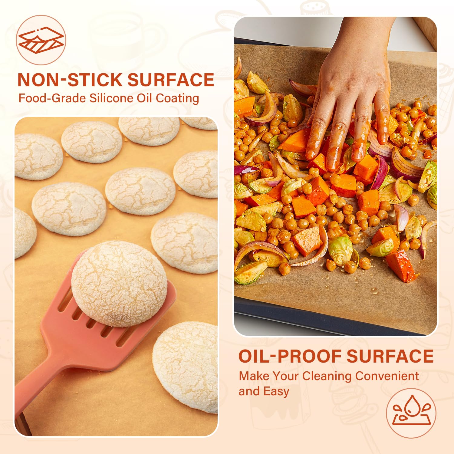 Pre-cut 9x13 parchment paper sheet ready to use