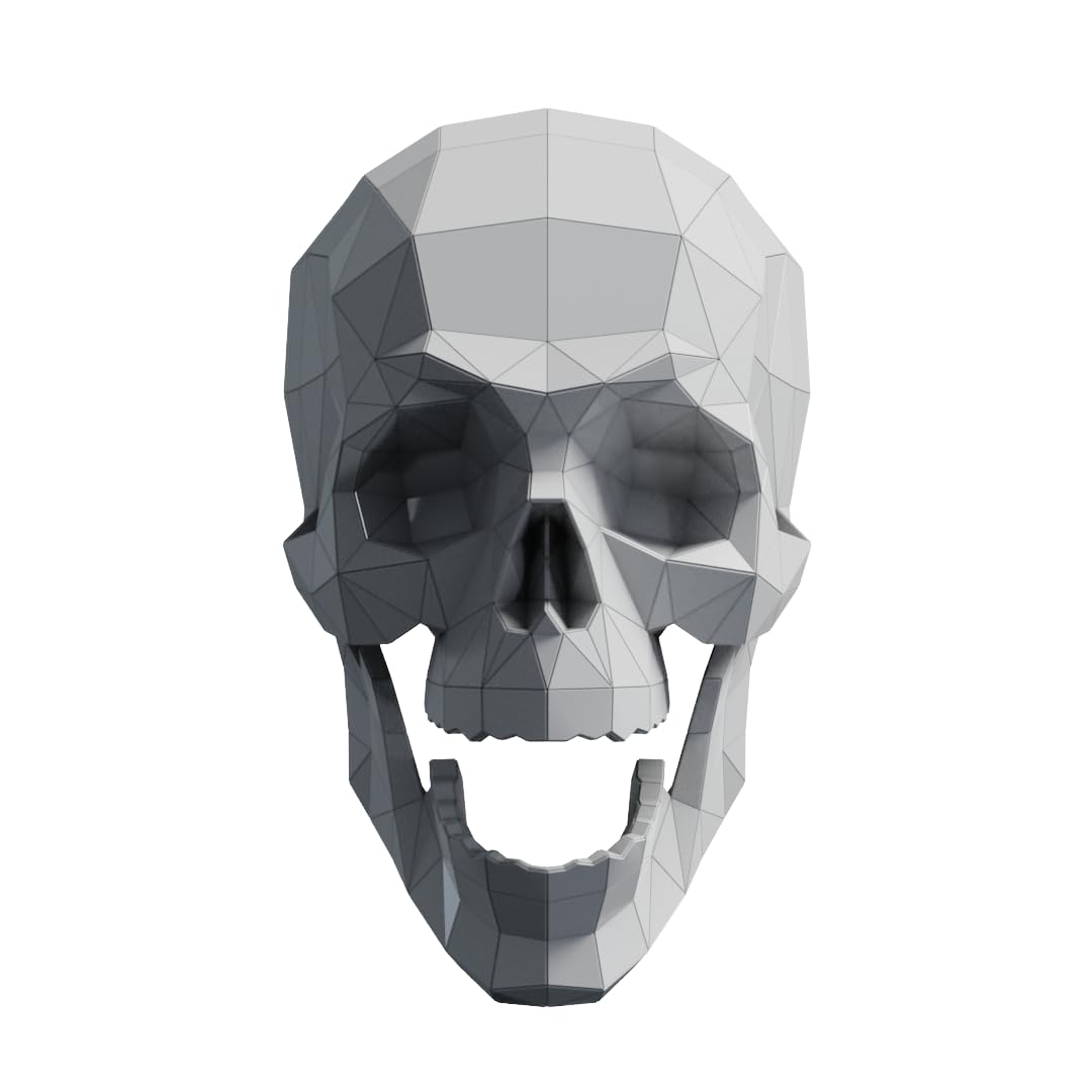Pre-cut papercraft skull parts for assembly