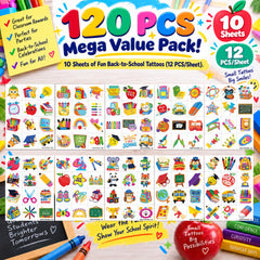eight sheets 6.3 inch by 4.7 inch pre-cut tattoos