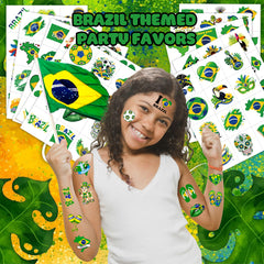 Pre-cut Brazil tattoos for kids 120pcs sheets package