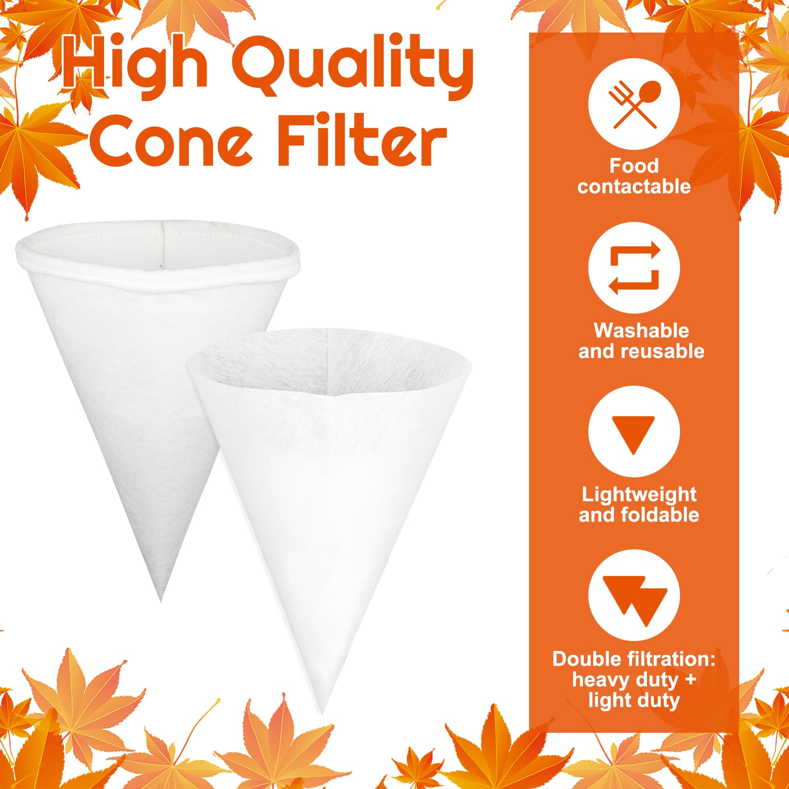 Pre-filters cones included in maple syrup filter set