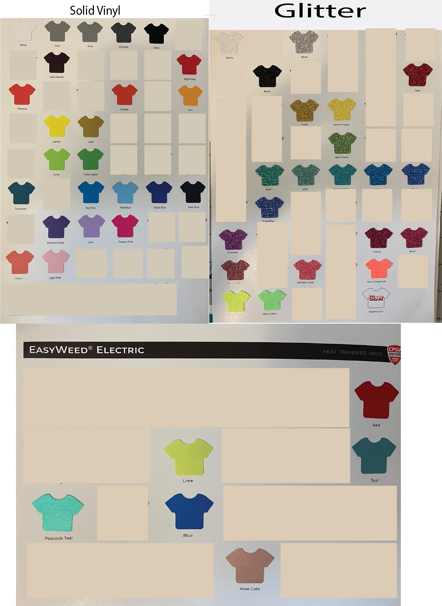 Font color options shown in product images