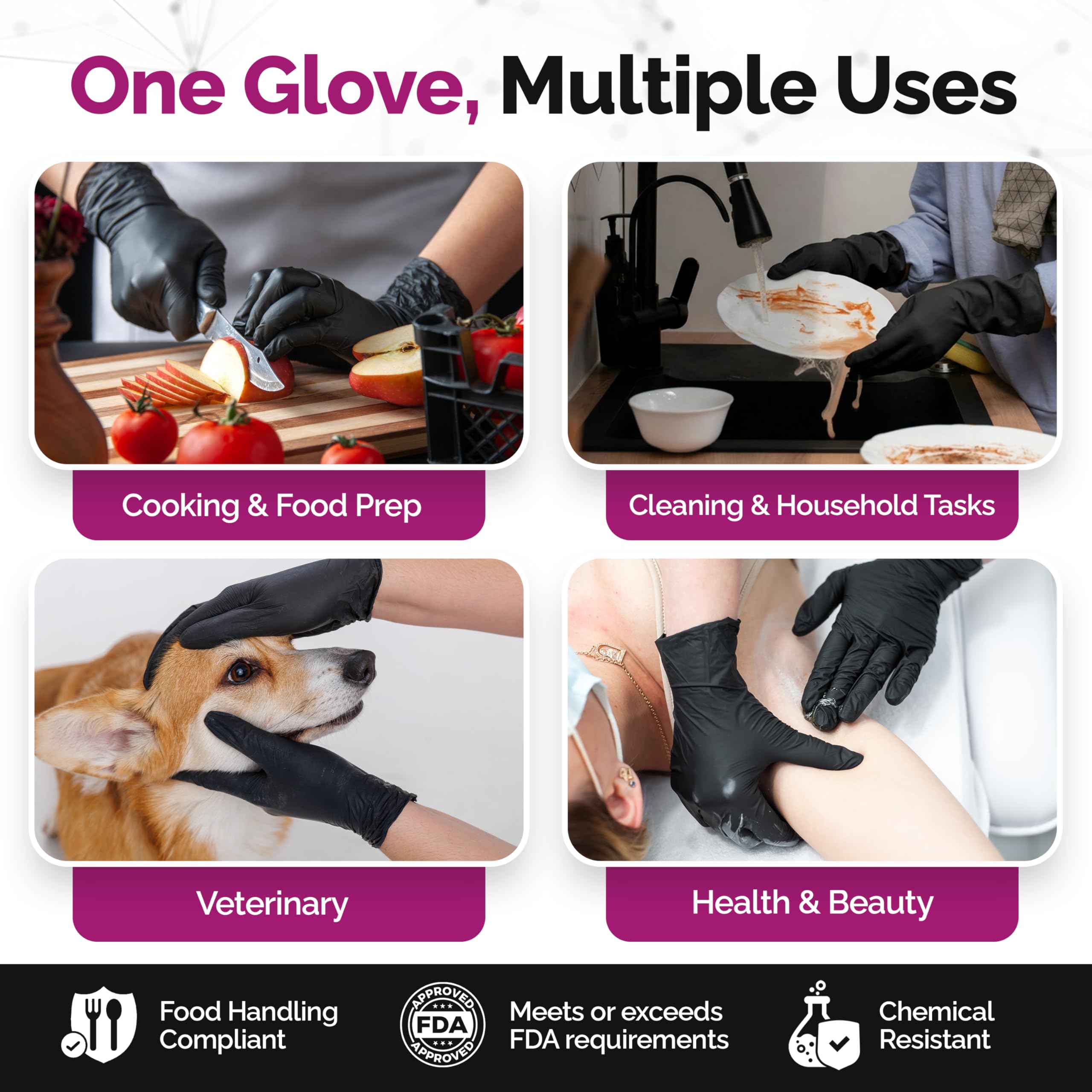 GripProtect 4 Mil black nitrile gloves product packaging