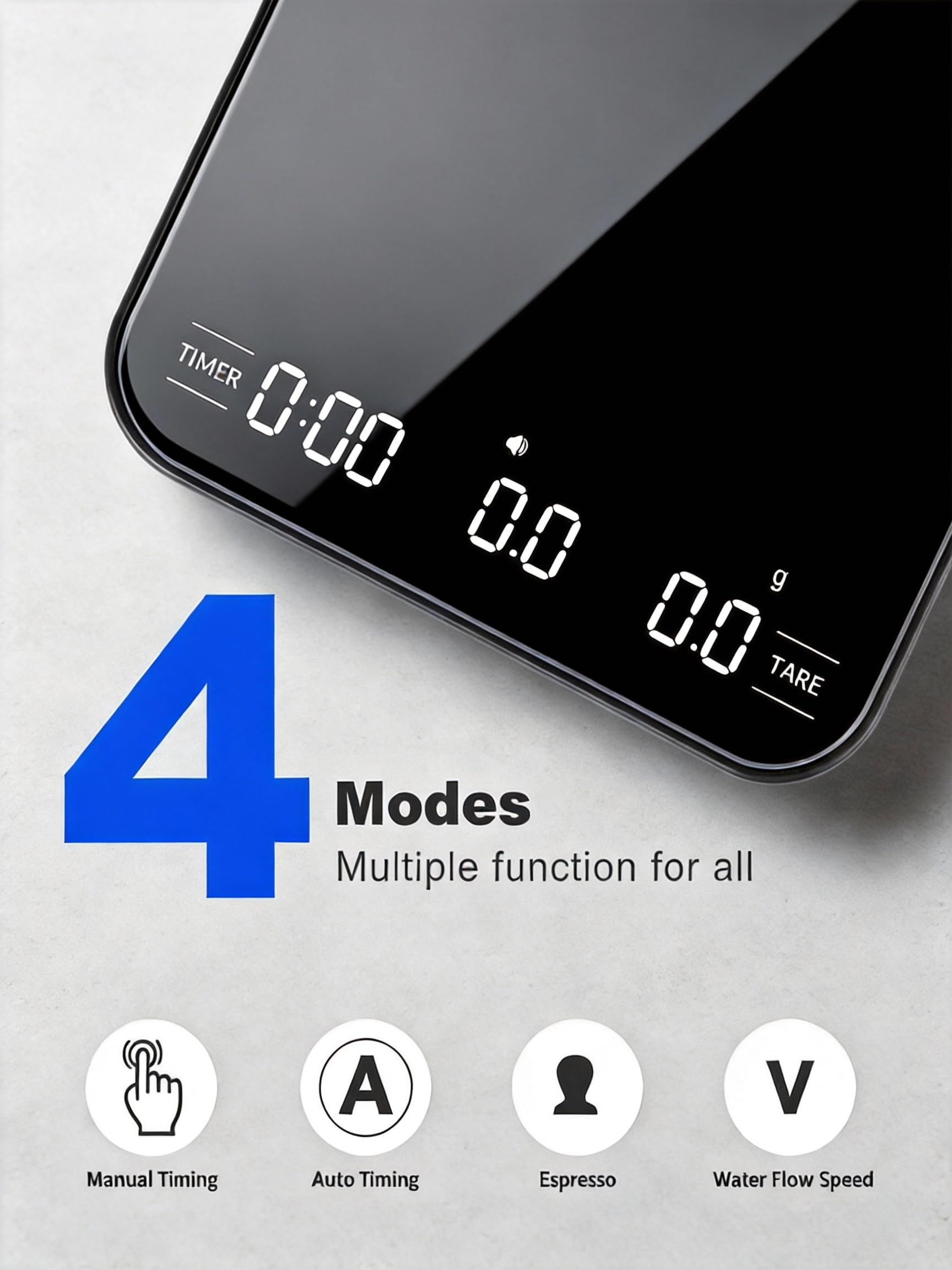precision 0.1g measurement on Mini Coffee Scale Digital