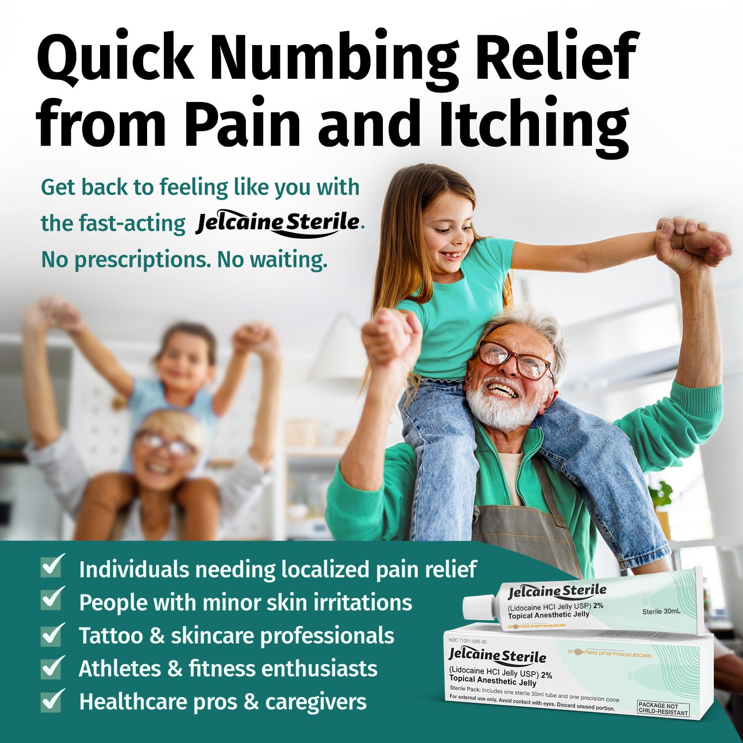 Adults and children 2 years and older use Jelcaine lidocaine gel