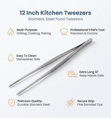 heat safe cooking tweezers for grilling and cocktails