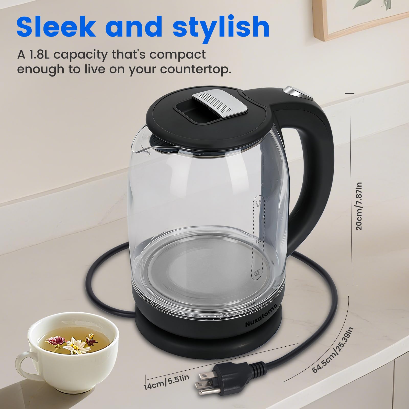Precise pouring spout on electric kettle