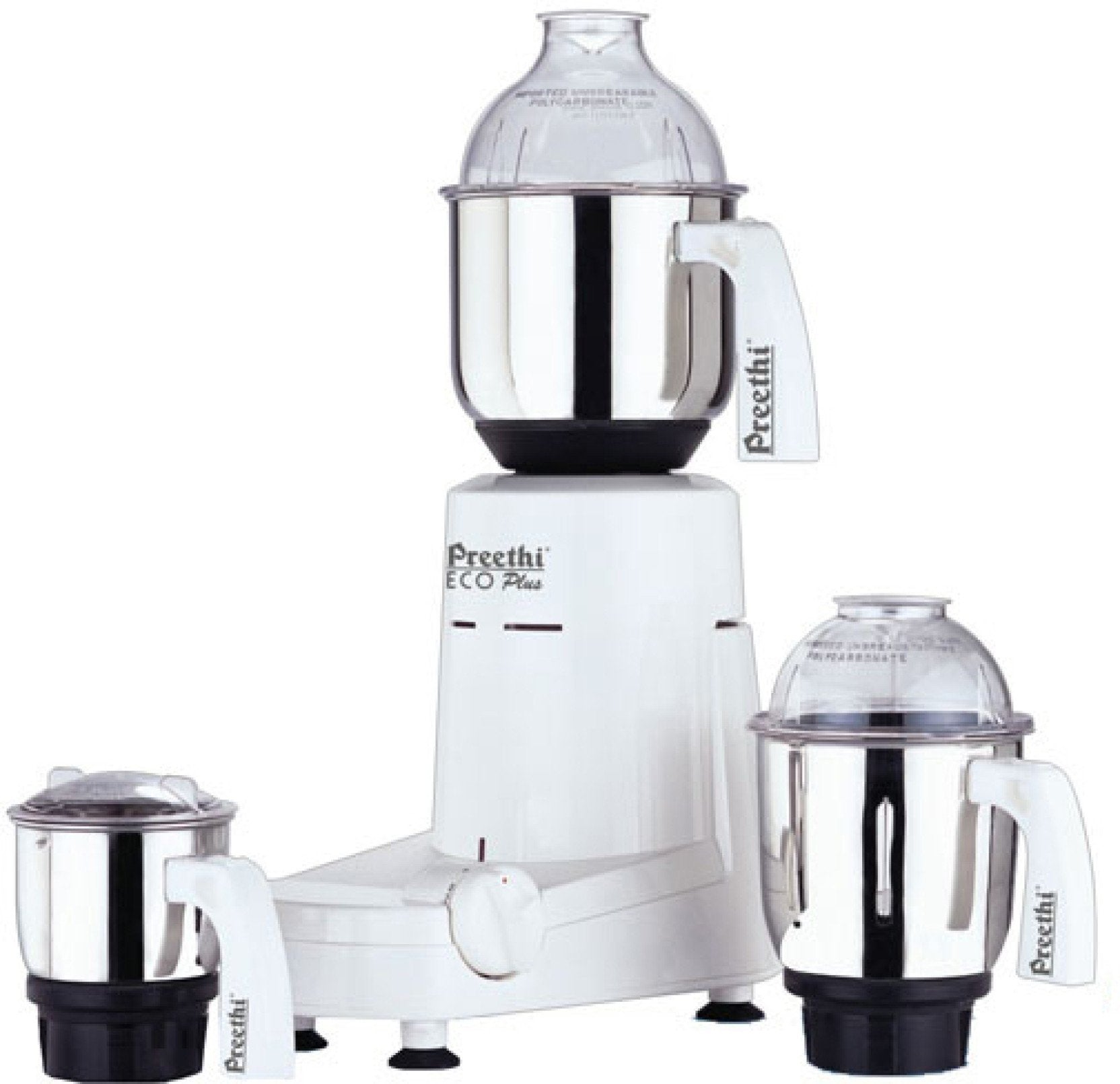 MG-138 model components of Preethi mixer grinder with lids and handles
