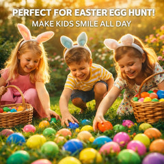 Assorted toys inside 100 piece Easter egg set