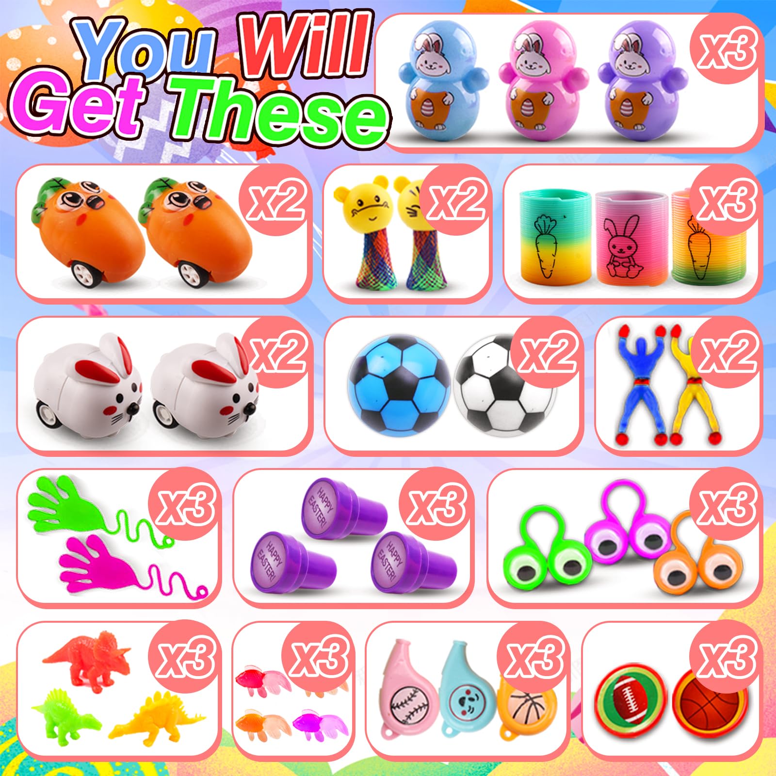 Easter eggs with toys set 23 toy types