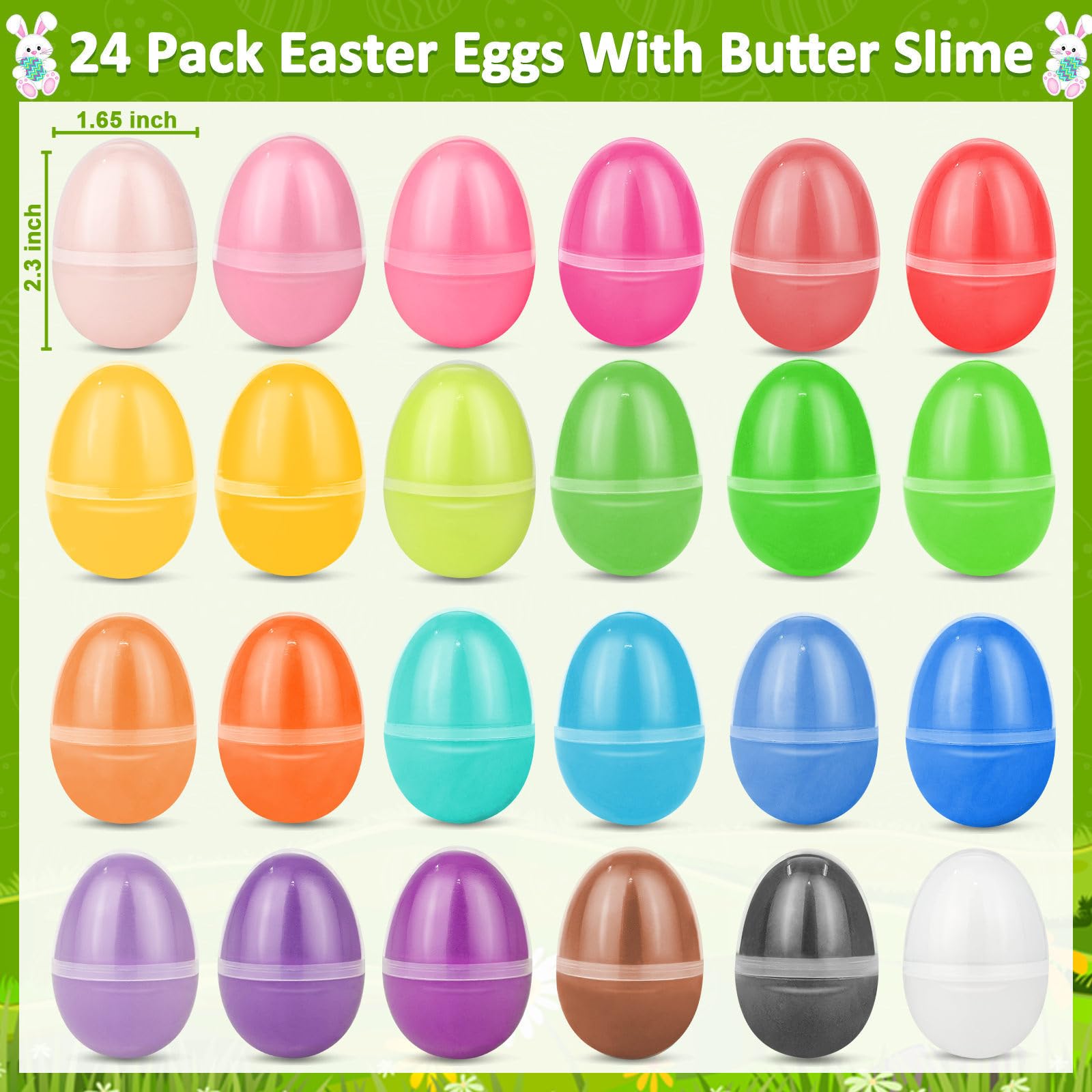 Colorful slime inside each prefilled Easter egg