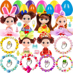 Prefilled Easter Eggs with Toys 12-pack featuring dolls with outfits