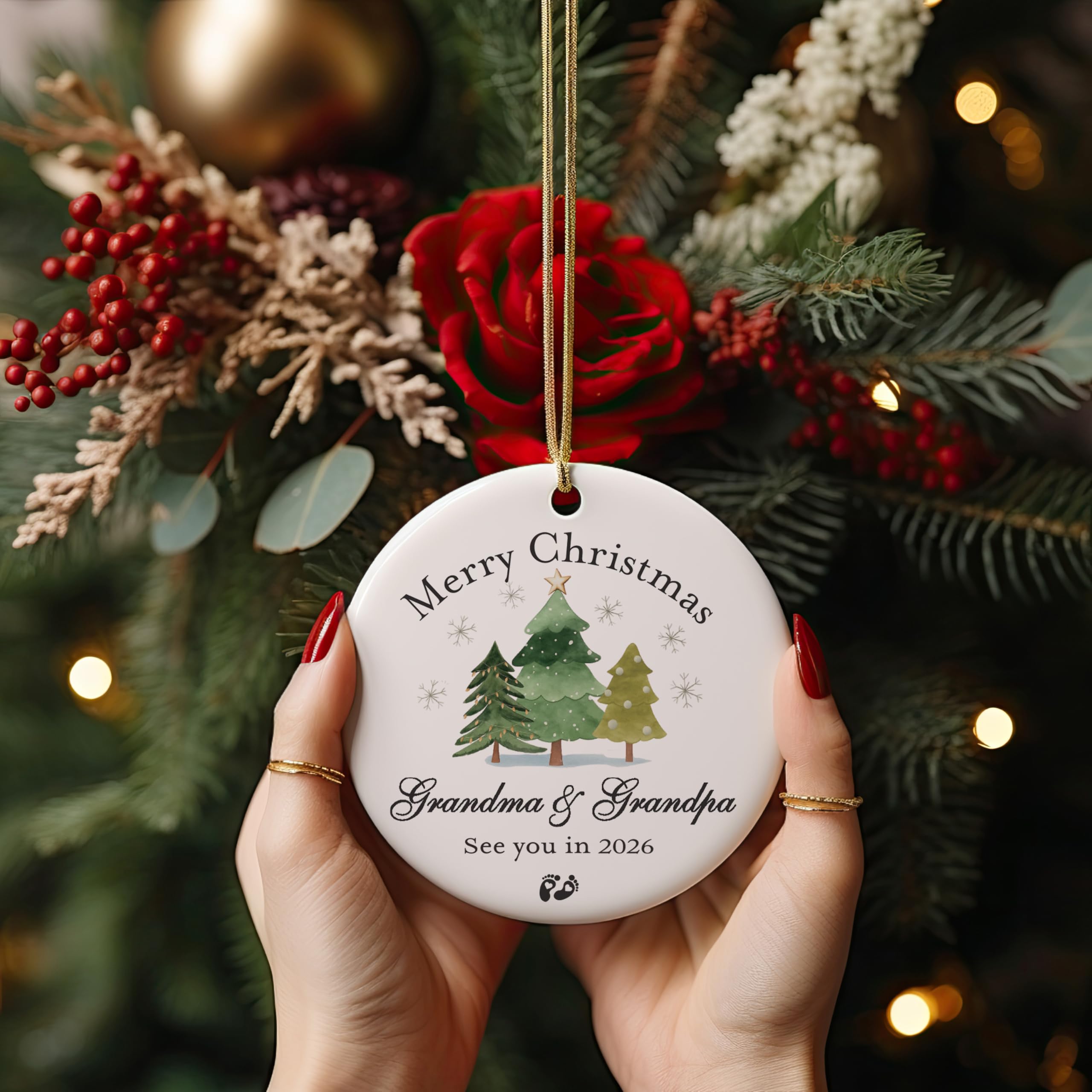 Pregnancy reveal ornament baby announcement