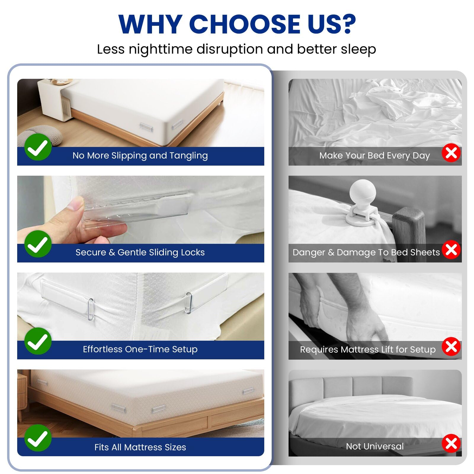Bed sheet grippers for corners in package