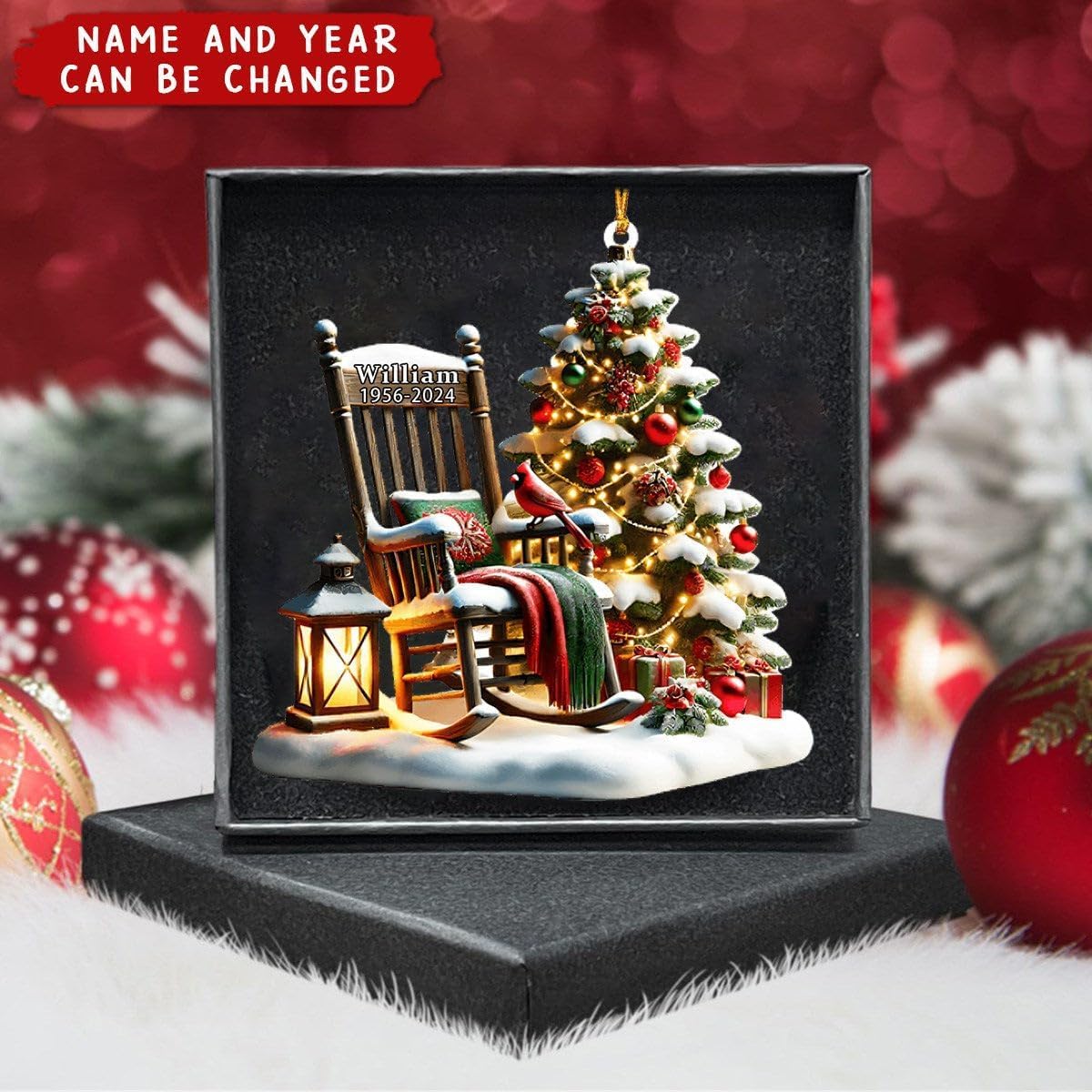 Premium acrylic memorial ornament for durable holiday decor