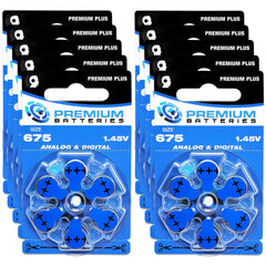 Premium Batteries 675 PR44 hearing aid battery with blue tab
