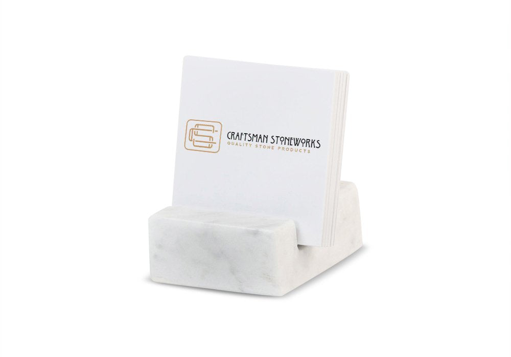 Premium Carrara marble desk display stand