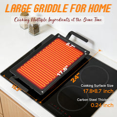 Griddle 17.8 x 8.7 inch cooking area