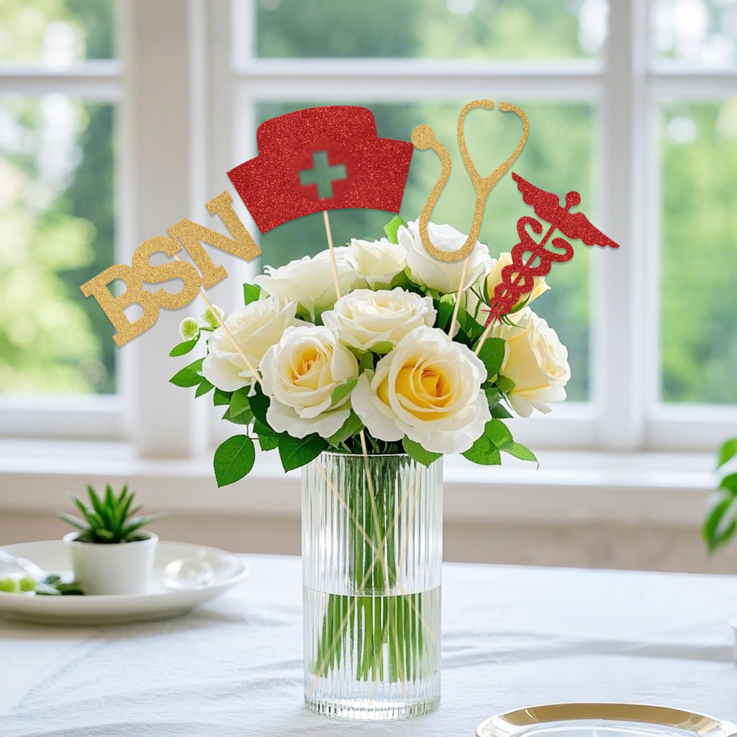 Premium glitter paper centerpiece sticks for party tables