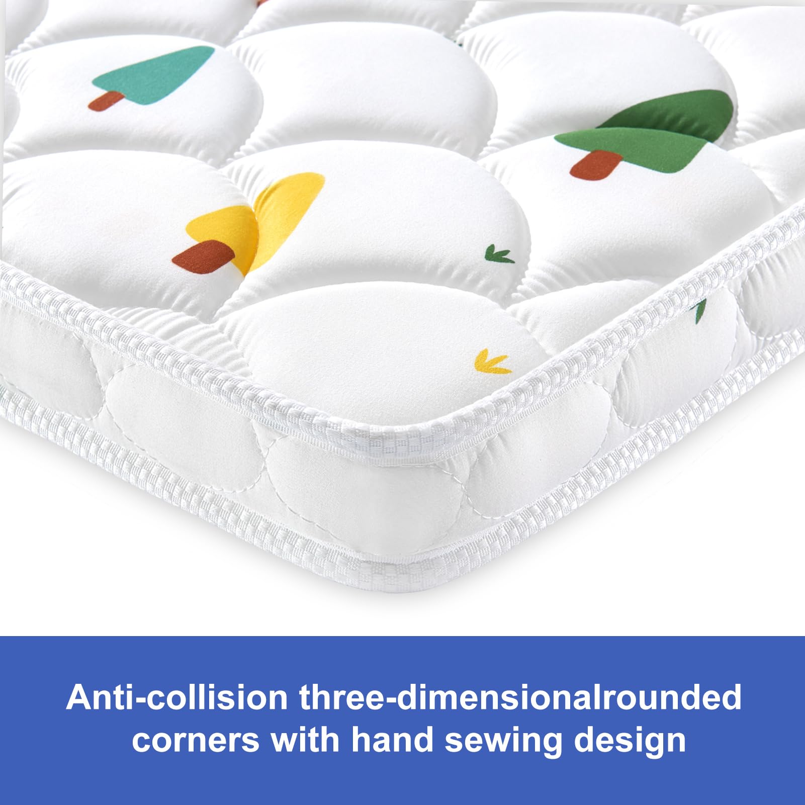 Premium foam bassinet mattress for safe sleep and rounded corners