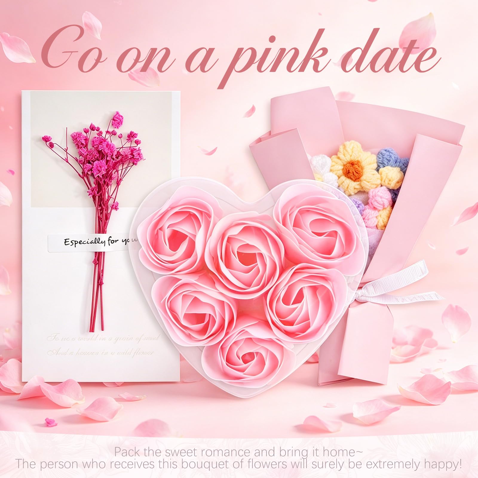 Premium gift box ready for gifting with dried flower card