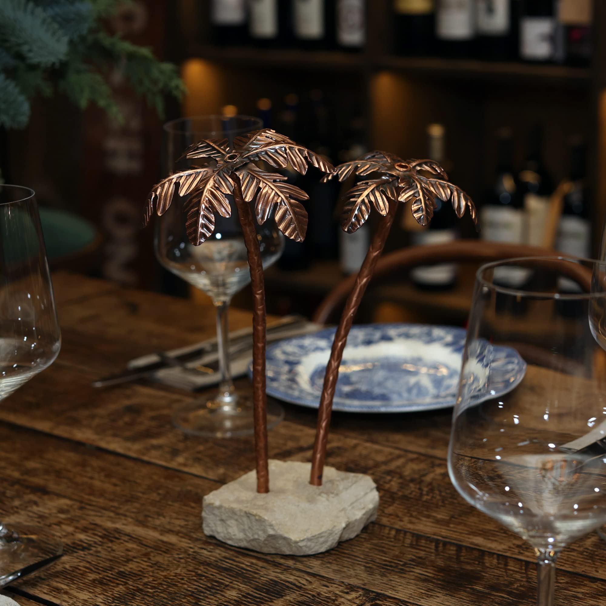 Lasting keepsake copper palm tree sculpture