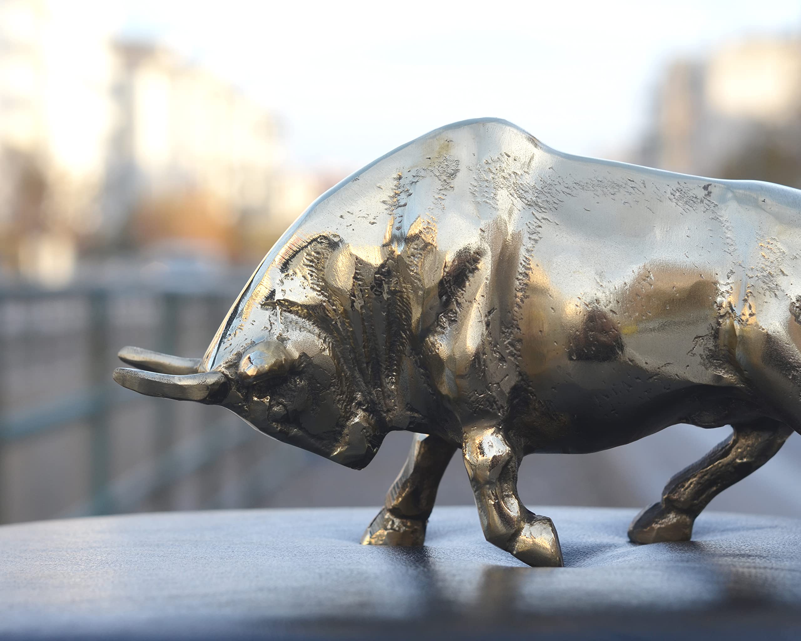 Collector-grade solid brass bull statue for long-term display