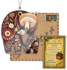 4 inch acrylic ornament with UV-printed bear family design
