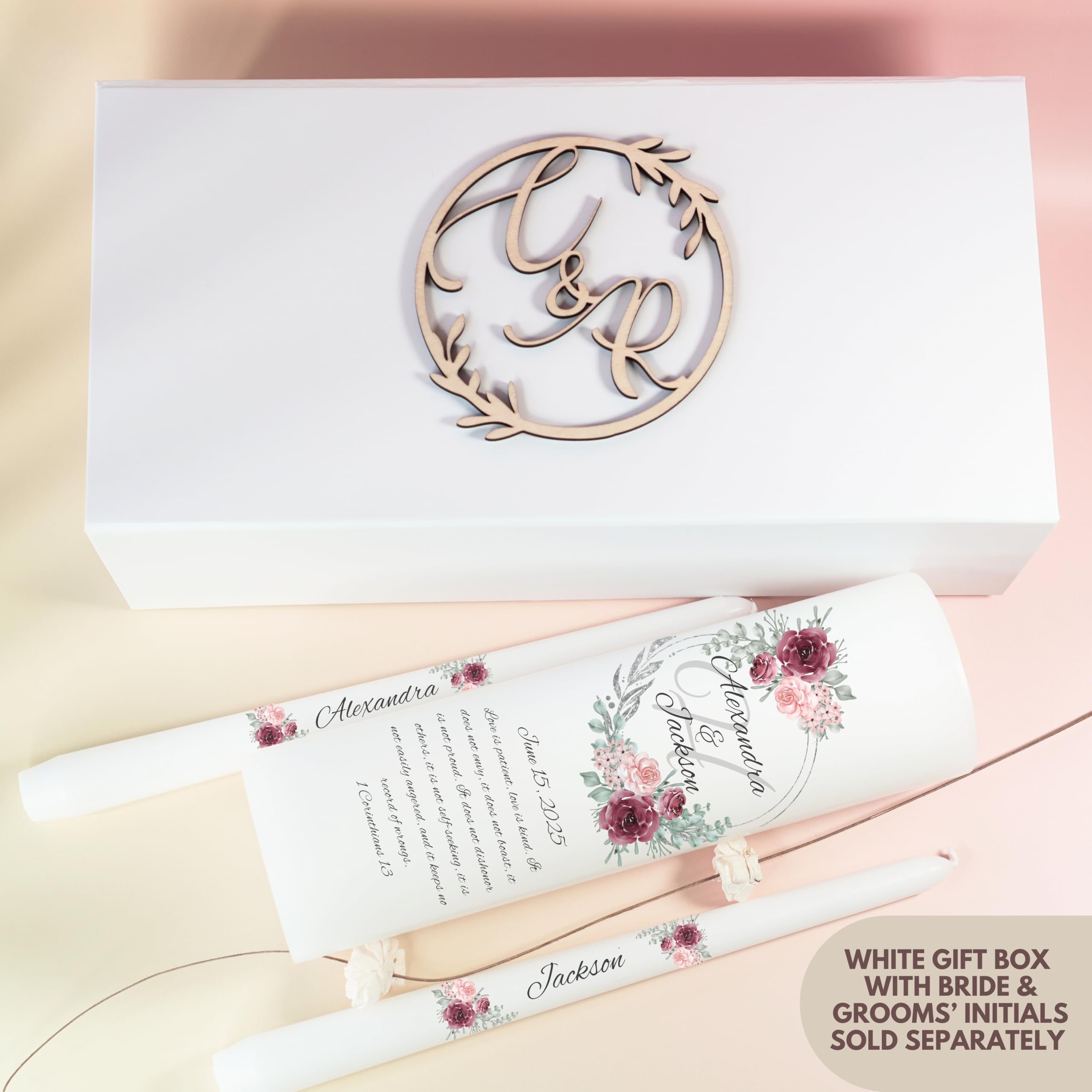 Premium materials used for personalized unity candles