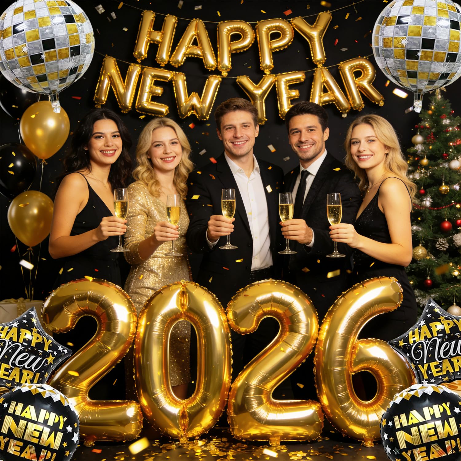 Premium New Year Theme Balloon Kit to wow guests