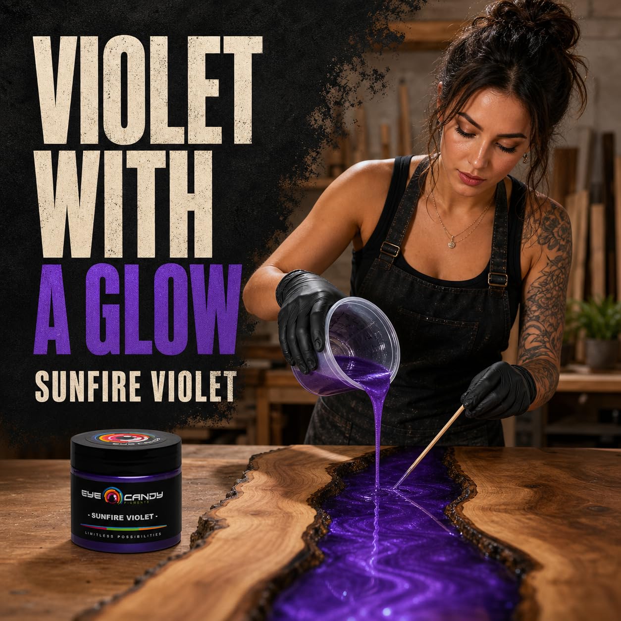 premium purple mica powder for epoxy resin crafts