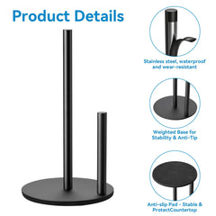 Premium stainless steel roll dispenser with matte black finish