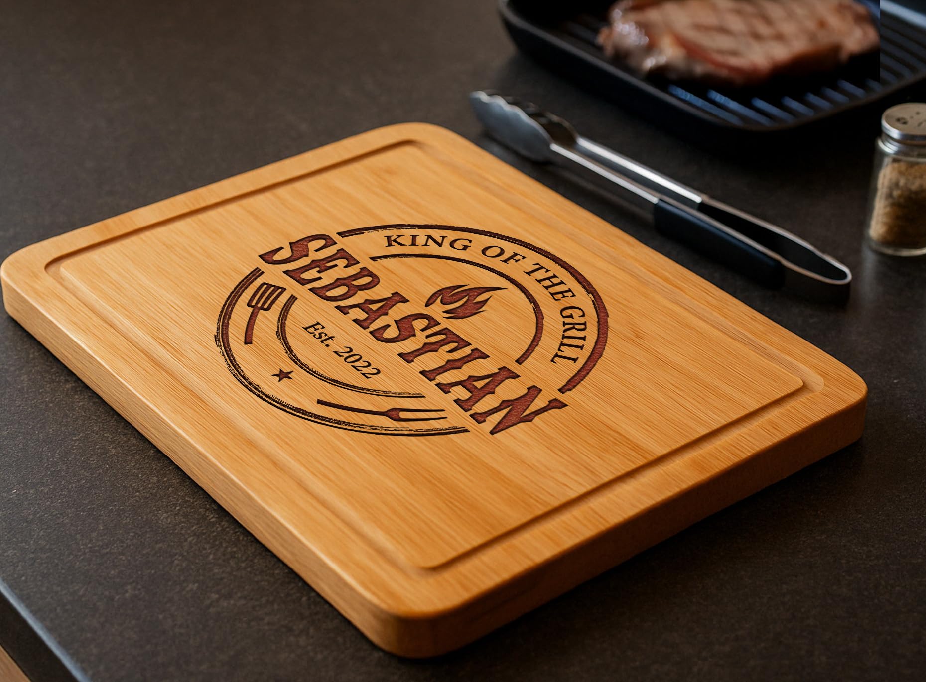 Premium USA made cutting board in kitchen setting