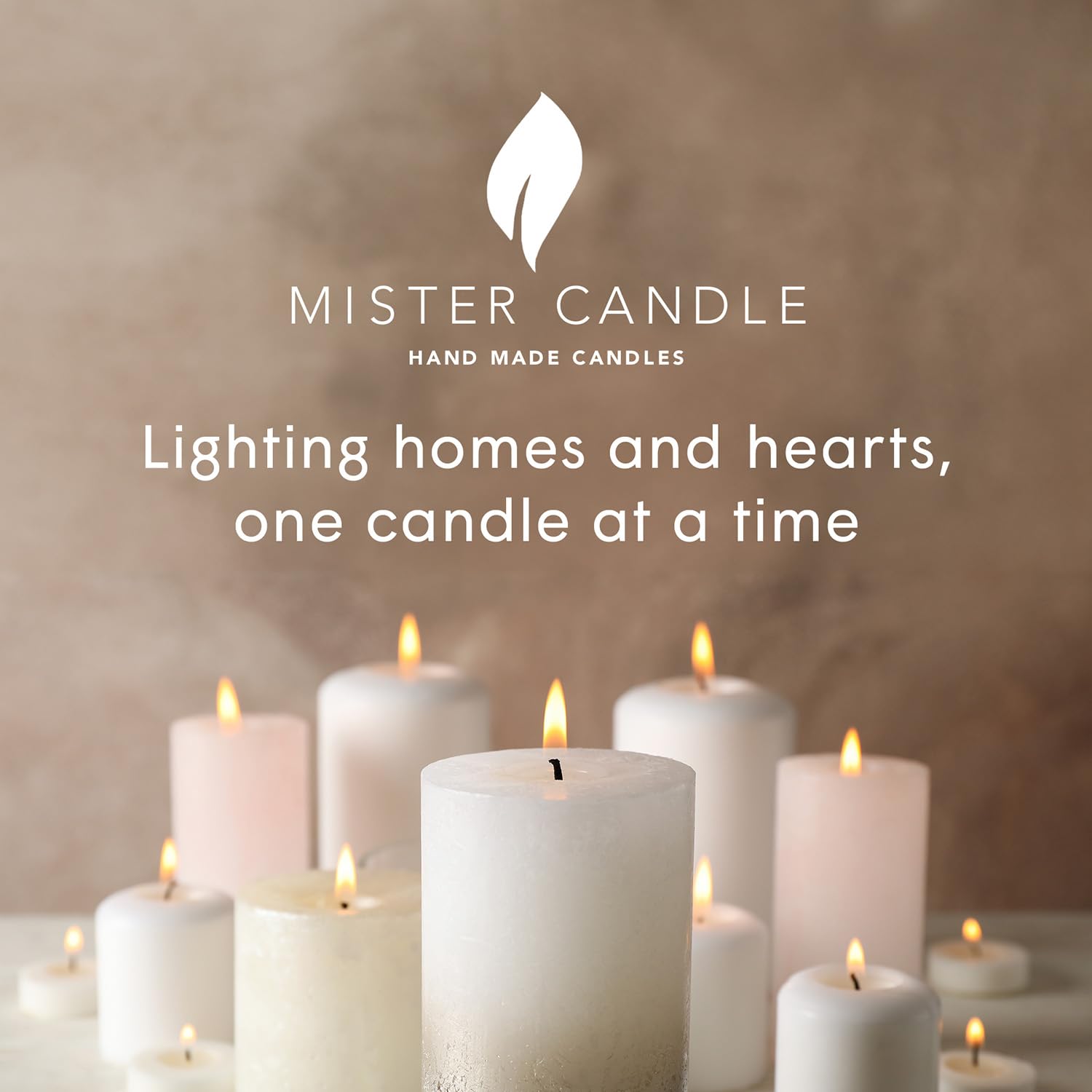 Pillar candle decor Mister Candle ivory 4x4 set of 2