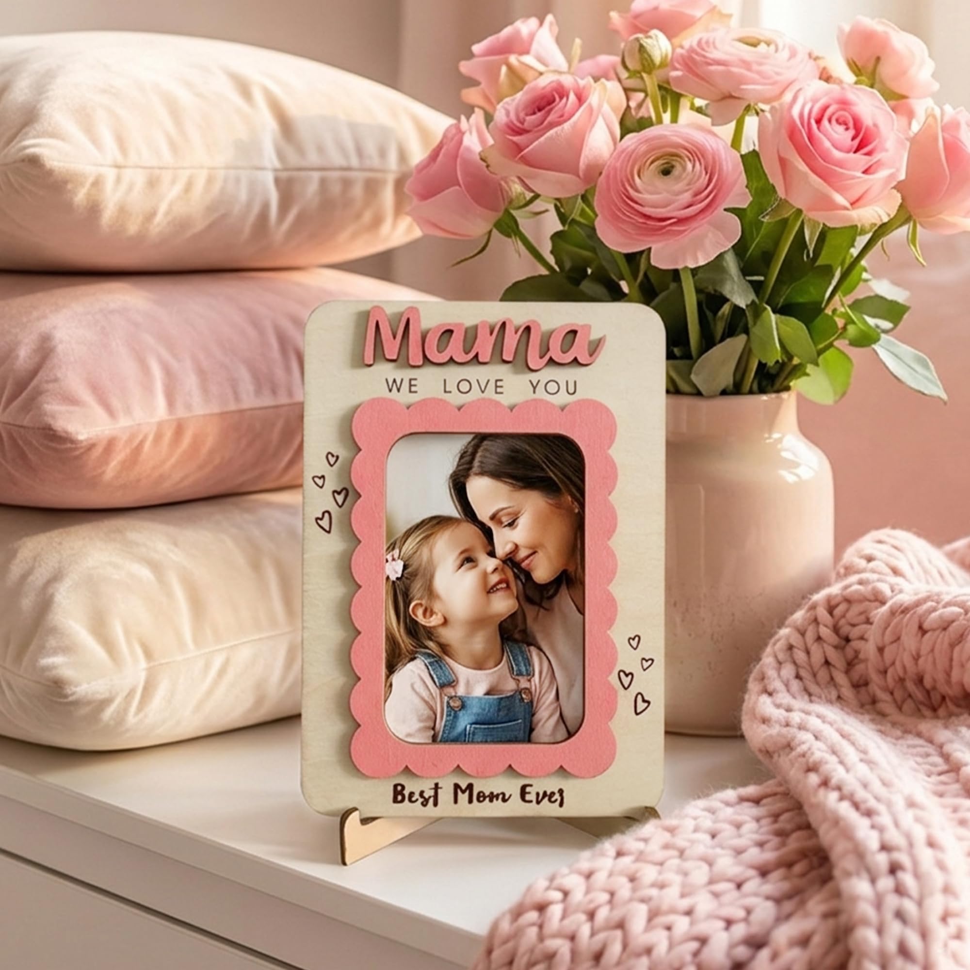 Rustic elegant wooden frame for home decor