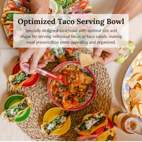 Red 6 inch melamine taco bowl ceramic look
