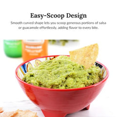 Dishwasher safe 6 inch taco bowl red