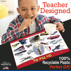 Real photographs on Brainy Mats Placemat for learning