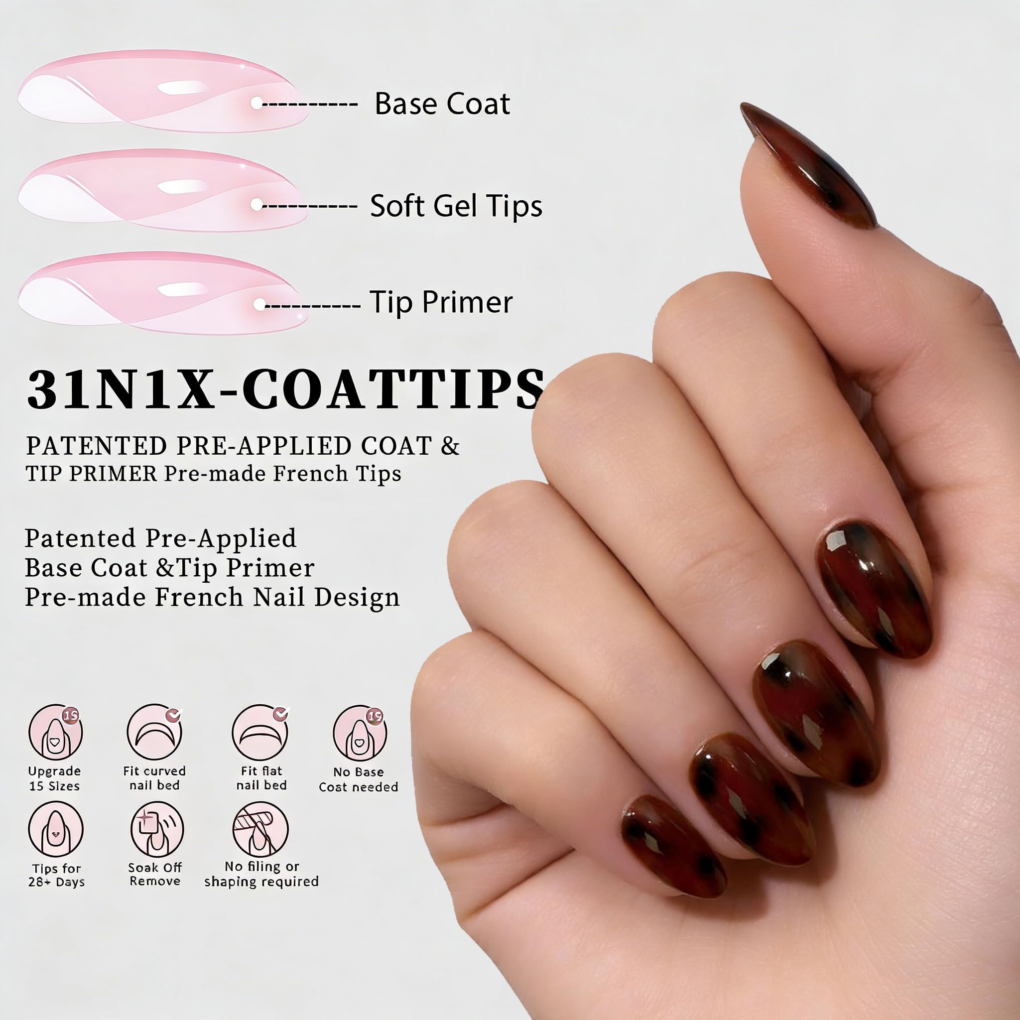 15 sizes 10 nails per size Dsixnails set