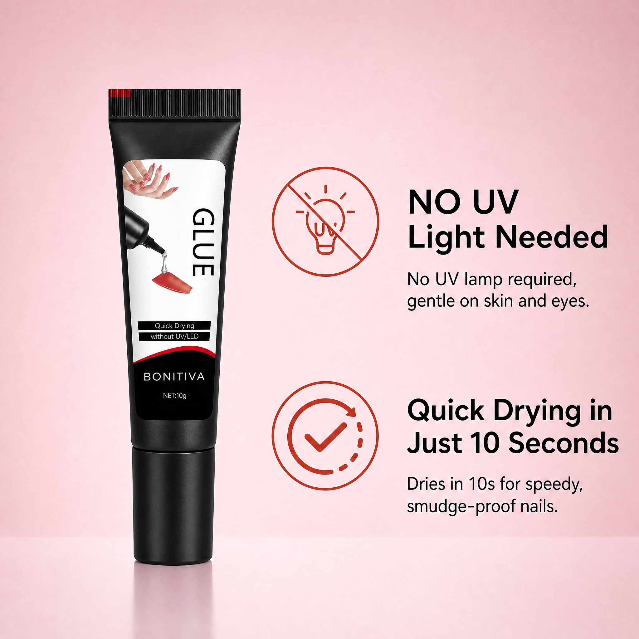 Gel nail glue set for at home manicures Bonitiva