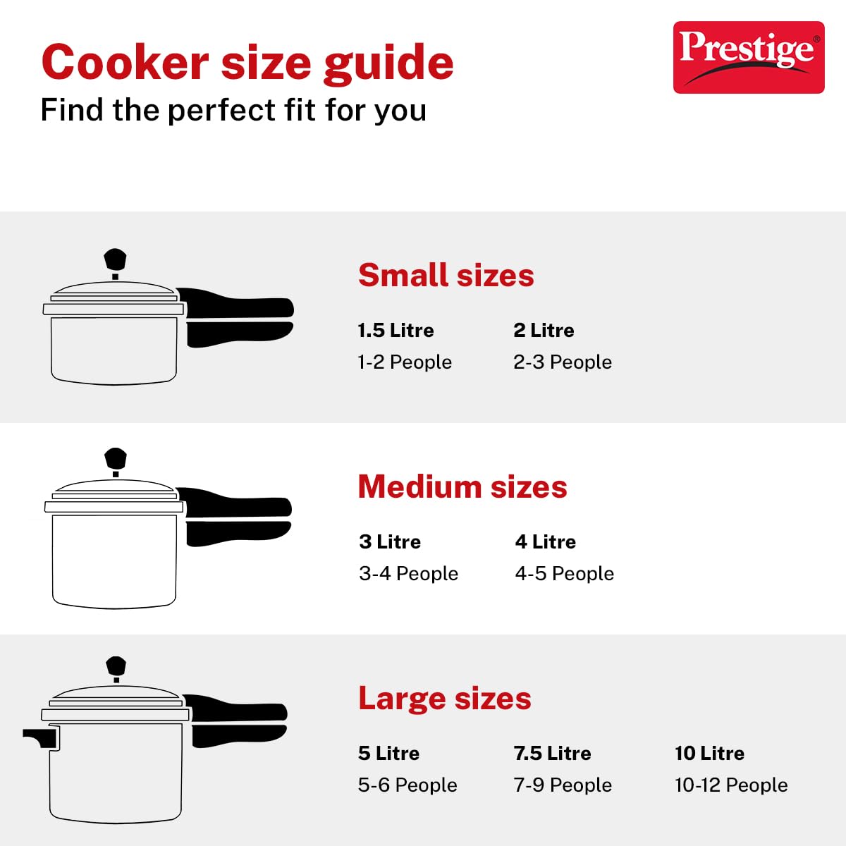Prestige PRP3 aluminum pressure cooker close up