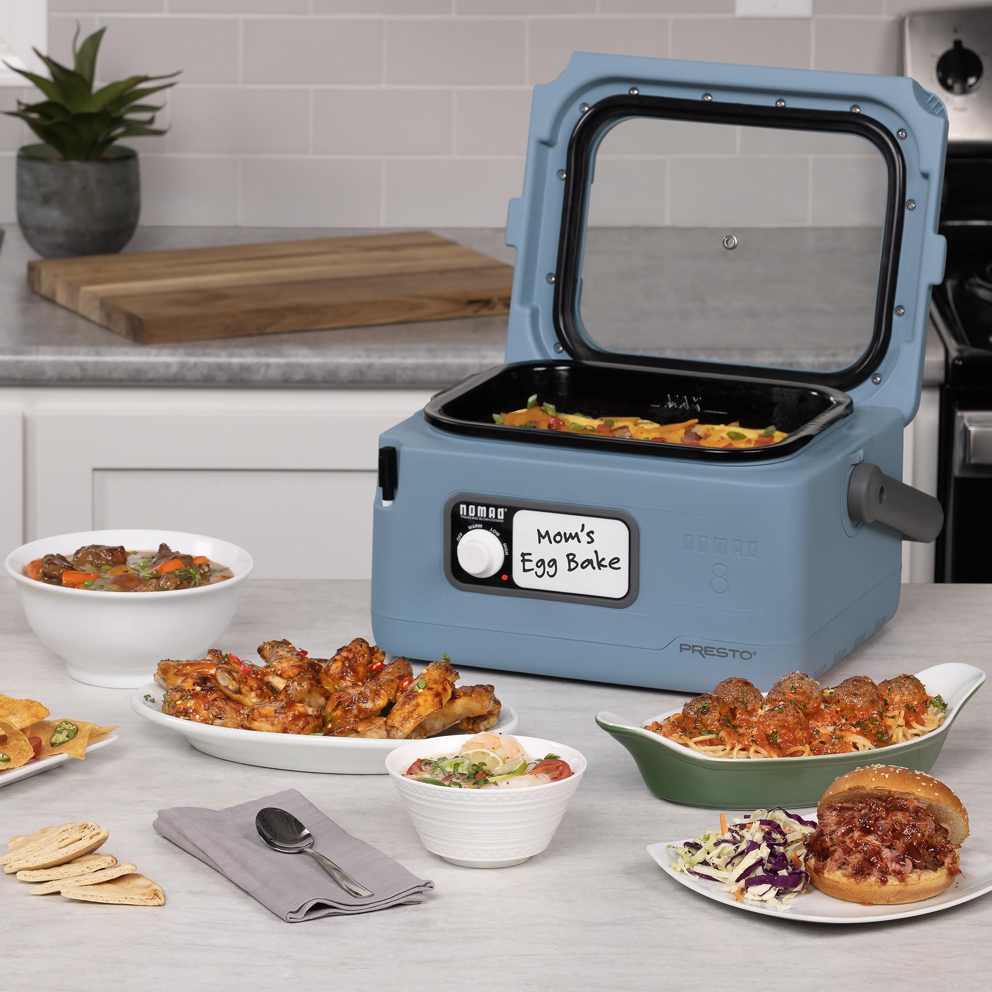 Dry erase board and marker included with Nomad cooker