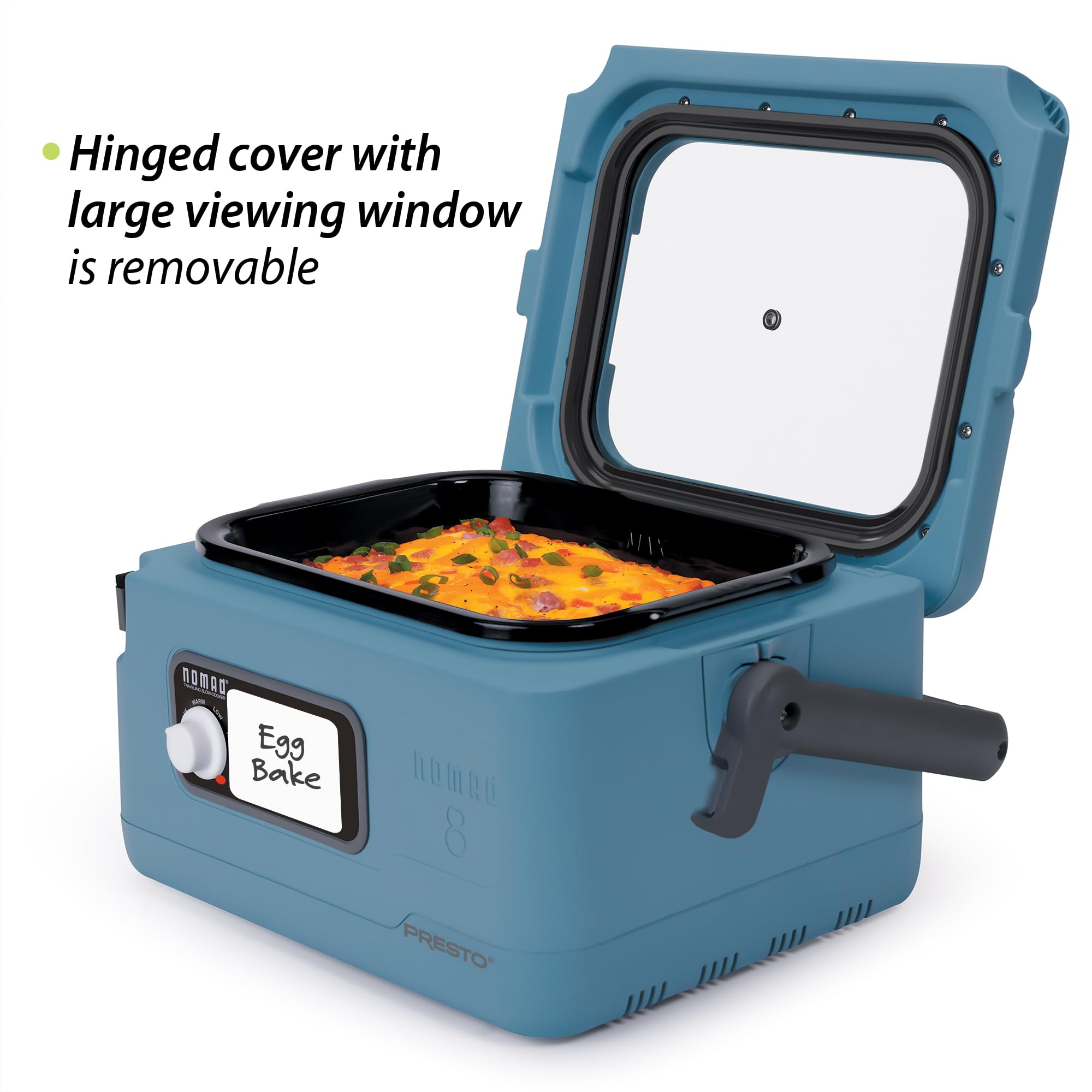 Cool-touch exterior and swing-up handle on Nomad